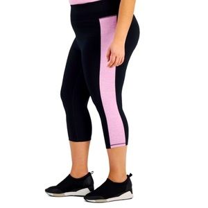 NWT Ideology Essentials Colorblocked Cropped Leggings Size 3X Black Orchid New